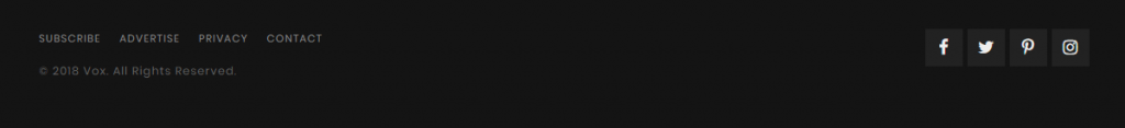 Vox theme footer bottom style 4